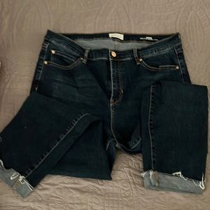 New Nicole Miller Soho Women's Blue High Rise Ankle Cropped Skinny Jeans Size 14